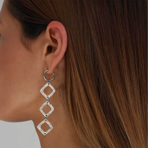 Title 2, Simple Long Geometric Rhombus Earrings for wome...