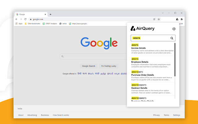 AirQuery Augmatica chrome extension