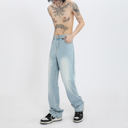 Title 6, Ice Blue Jeans High Street Distressed Bootcut T...