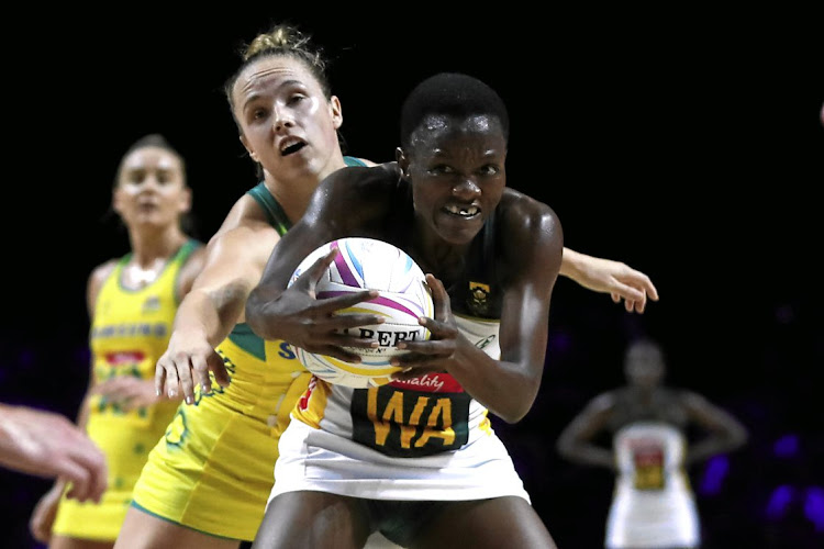 Proteas captain Bongiwe Msomi during yesterday’s World Cup semifinal 53-55 loss to Australia.