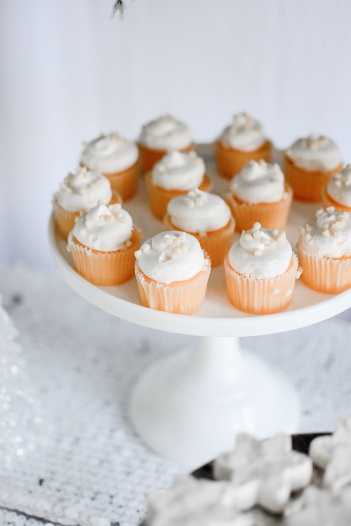 Mini White-iced Cupcakes from a Winter ONEderland 1st Birthday Party on Kara's Party Ideas | KarasPartyIdeas.com (67)