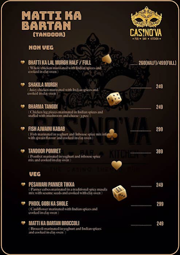 Casinova Pub And Kitchen menu 