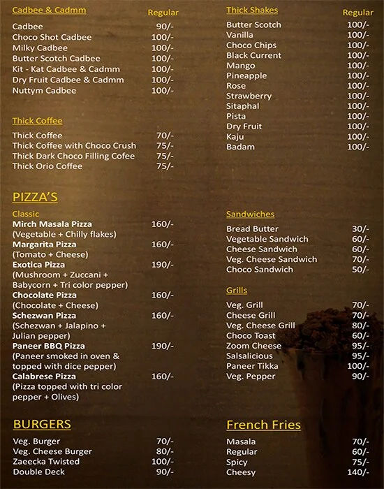 Zaeecka - Twisted Flavours menu 