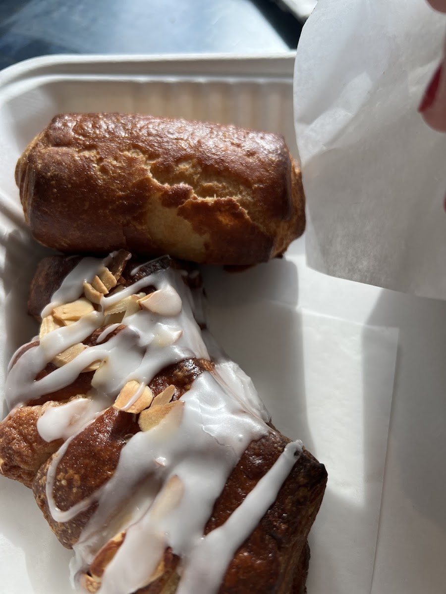 Bear claw and chocolate croissant