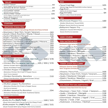 Tharavadu Family Restaurant menu 