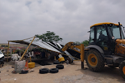 Joburg officials embarked on a multi-unit operation to demolish several illegally erected structures in Klipfontein, near Midrand.