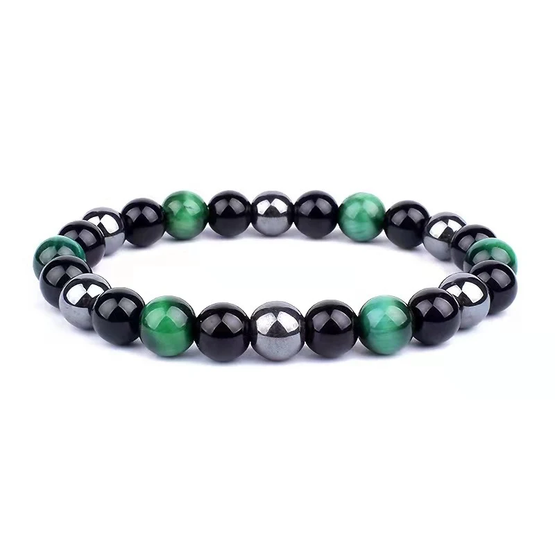 Pulseira de contas de pedra ágata tricolor, charme natural. Elegância atemporal e versátil, perfeita para complementar seu estilo em qualquer ocasião.