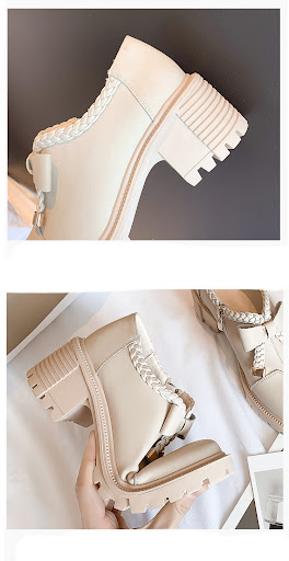 Title 3, Thick-heeled Bow-knot College Style Casual Fash...