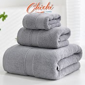 Khăn Tắm, Khăn Mặt, Khăn Lau Gội Đầu Chất Liệu Cotton Dày Dăn, Mềm Mịn, Siêu Thấm Hút, Khổng Sổ Lông Phai Màu