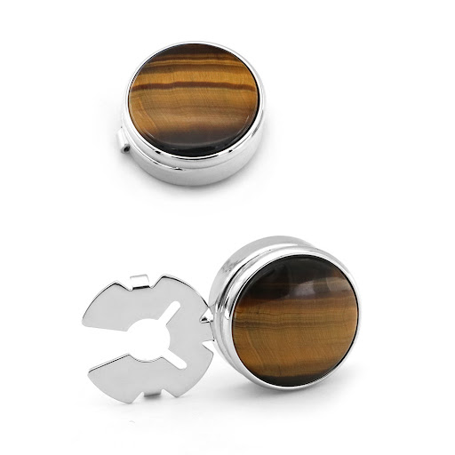 Title 3, Mens Round Carbon Fiber Cufflinks. Elevate you...