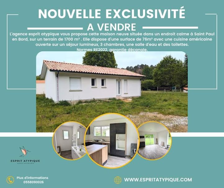 Vente maison 4 pièces 76 m² à Saint-Paul-en-Born (40200), 315 000 €