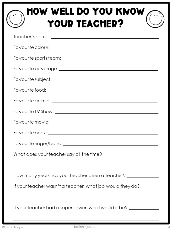 How Well Do You Know Your Teacher? Game