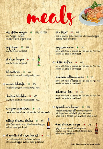 The Beer Cafe menu 