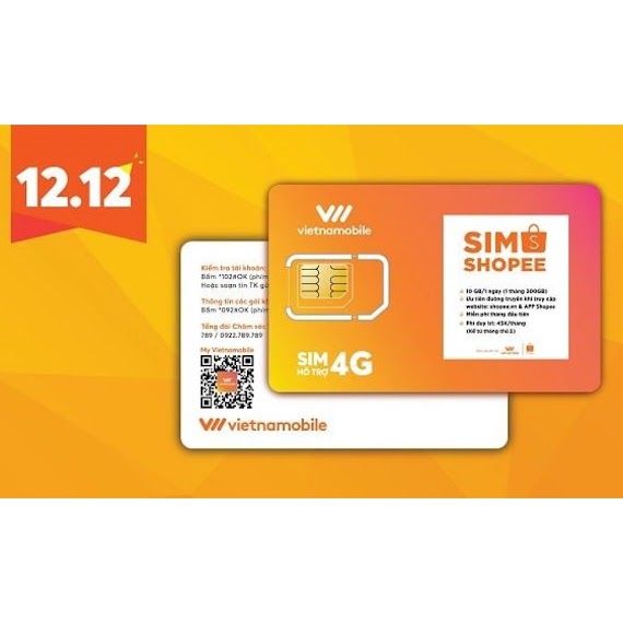 Sim Shopee Vietnamobile Data 6Gb 1 Ngày