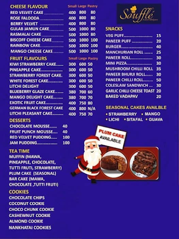 Souffle Cake Shop menu 