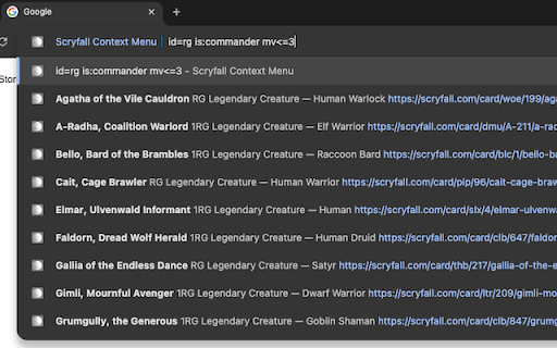Scryfall Context Menu screenshot 3