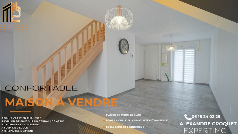 Vente maison 4 pièces 87.1 m² à Saint-Vaast-en-Chaussée (80310), 249 900 €