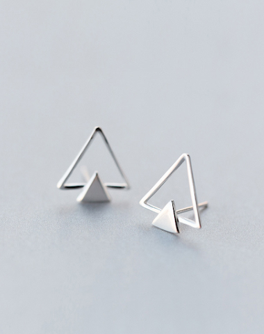 Damen Dreieck Ohrringe, minimalisti - 3