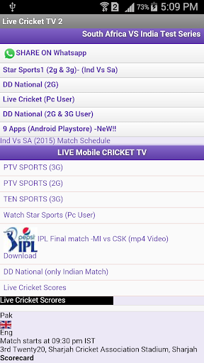 Live Cricket TV 2 Free