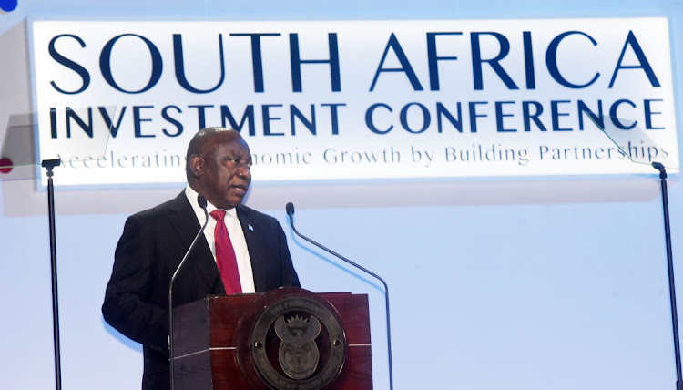 President Cyril Ramaphosa addresses the fifth South African Investment Conference.