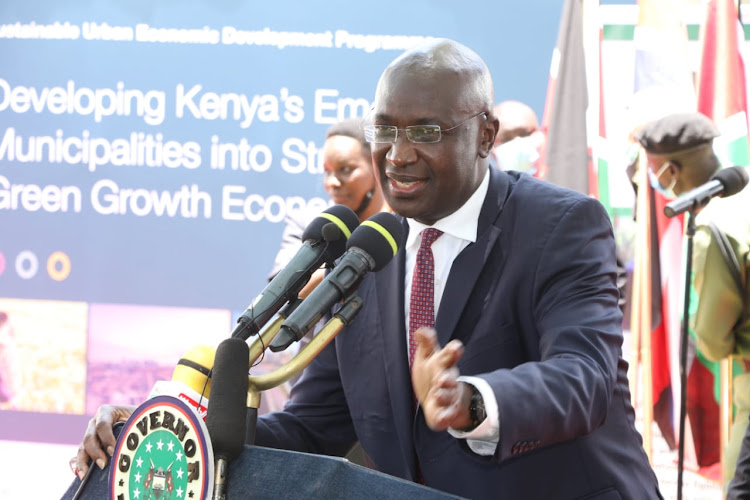 Bungoma governor Wycliffe Wangamati at the event that officially kicked off the process to upgrade urban spaces in Bungoma county on September 28, 2021.