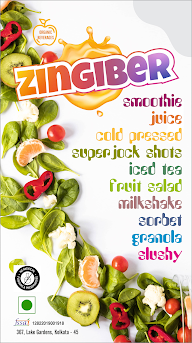 Zingiber Beverages menu 1