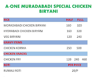 A One Muradabadi Special Chicken Biryani menu 2