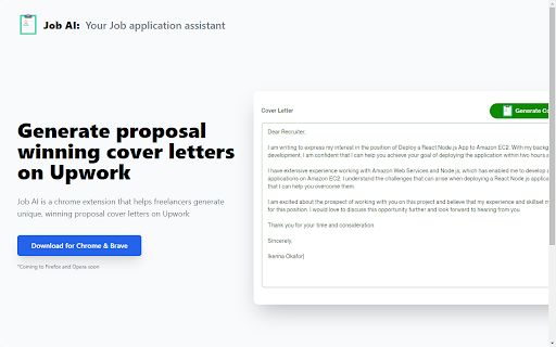 Upwork Cover Letter Job AI