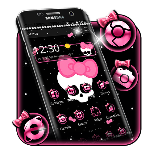 Pink Cute Skull Theme