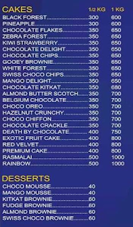 Souffle Cake Shop menu 1