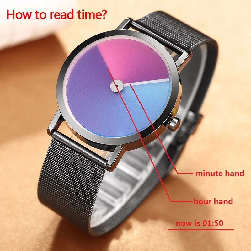 Reloj de cuarzo degradado Elegancia y estilo en la muñeca. Diseño moderno y movimiento preciso. Perfecto para cualquier ocasión, un accesorio imprescindible.
