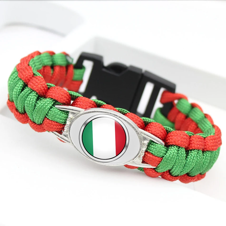 Gevlochten paracord armband voor outdoor avonturen. Levensreddend, ideaal voor noodsituaties en buitenactiviteiten.
