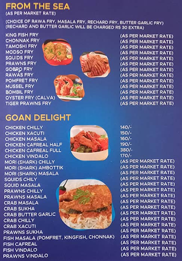 Anand Bar Seafood Restaurant menu 