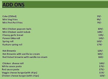 VHC Shakes menu 