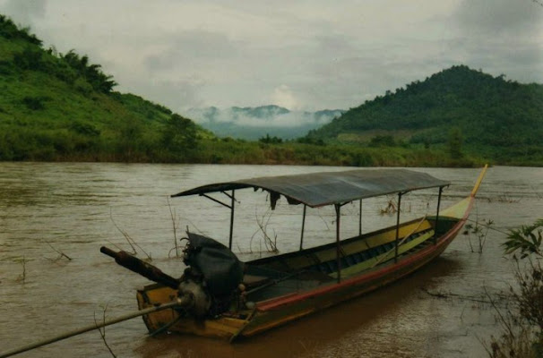 Barca sul Mekong nord della Thailandia di mgc186