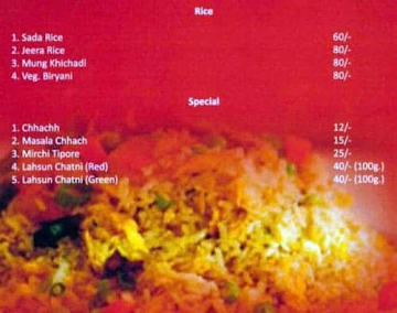 Mahaveer Daal Bati Churma menu 