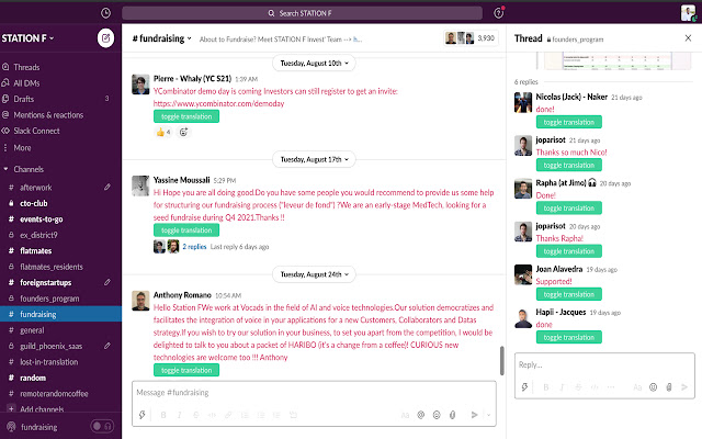 Slack Translate chrome extension