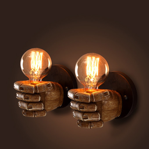 Title 4, Retro fist resin wall lamp Loft industrial styl...