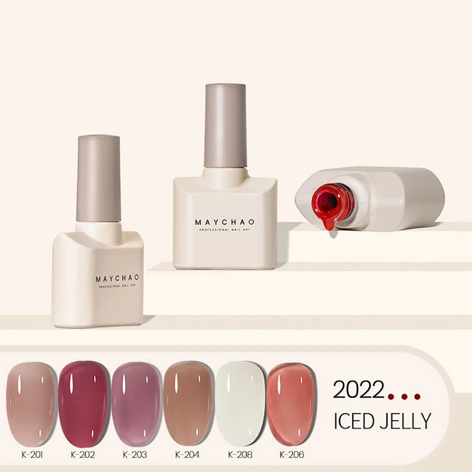 Esmalte de uñas nude transparente Jade Fat Ice Transparente para un look natural y elegante, efecto hielo y larga duración.
