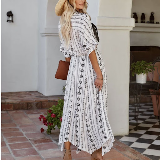 Title 4, Ladies Bohemian V Neck Short Sleeves Dress offe...