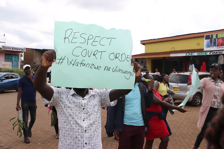 Embu County Junior Secondary School teachers at Runyenjes town on Thursday 16, May,2024.