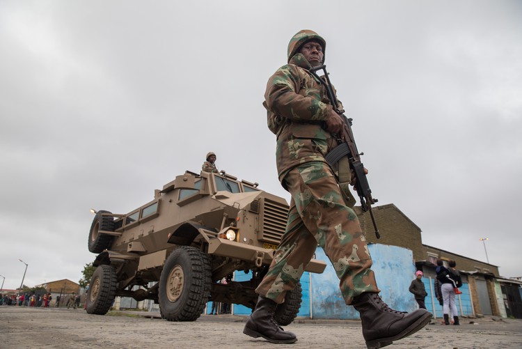 A truck driver apparently lost control of his vehicle and collided with a soldier manning a roadblock around 7am on Tuesday. File photo.