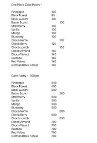 The Chill Cakes menu 1