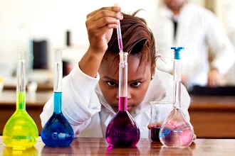 Photo: Science student in action