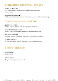 Sky Bar - Renaissance Lucknow Hotel menu 7