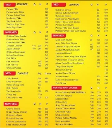 Biryani House menu 