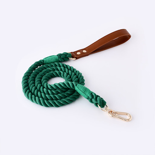 Title 19, Cotton Rope Woven Leather Dog Leash Collar Set ...