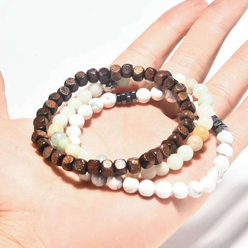 Title 1, Hematite kralen armband met gepolijste vulkanis...