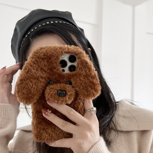 Title 6, Creative Fashion Poodle Plush Phone Case, a sty...