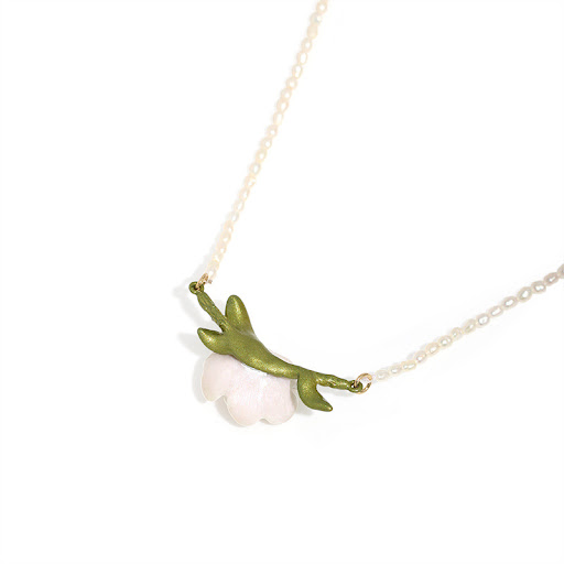 Title 1, Simple Magnolia Freshwater Pearl Necklace for W...